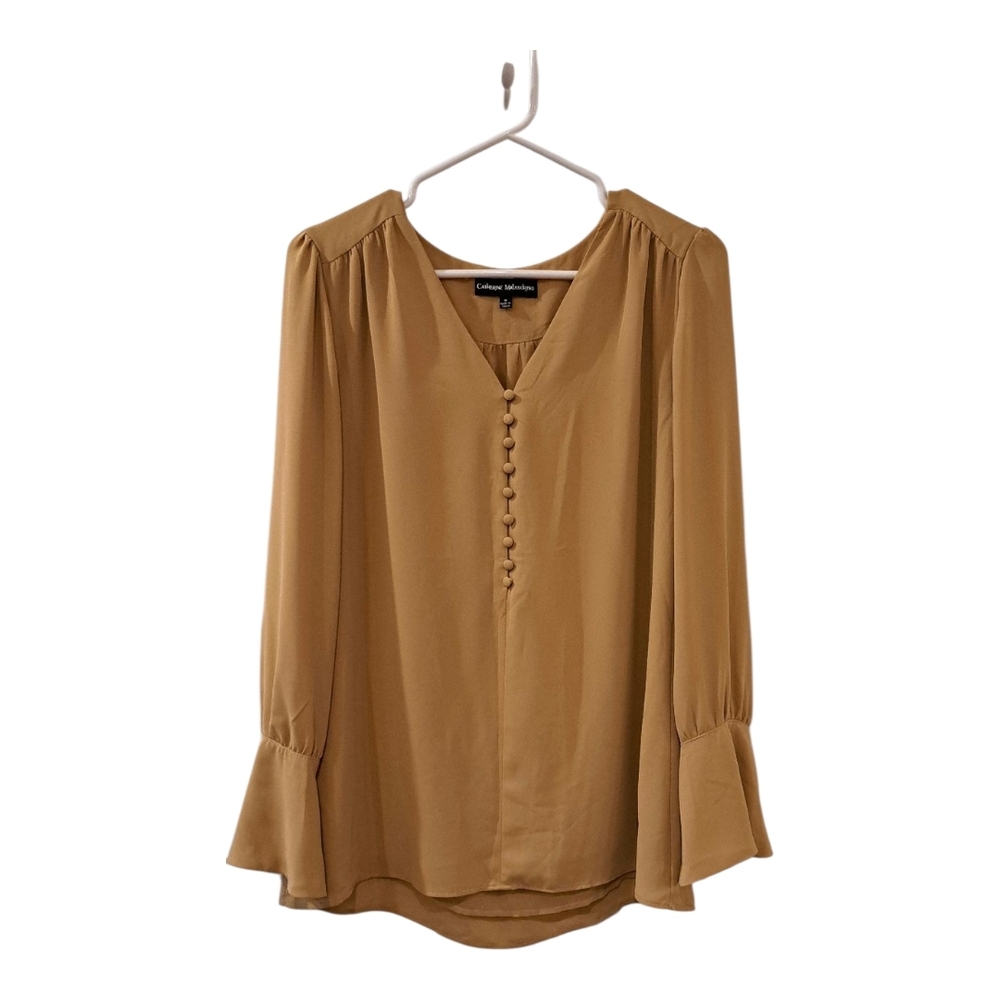 Catherine Malandrino mustard yellow top  blouse summer size M